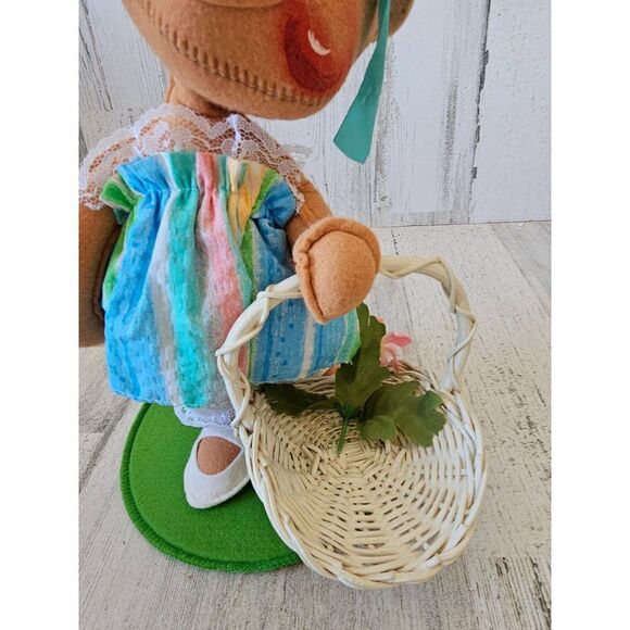 Annalee bear parade spring‎ Easter basket 1996 vintage flowers girl - Picture 6 of 8